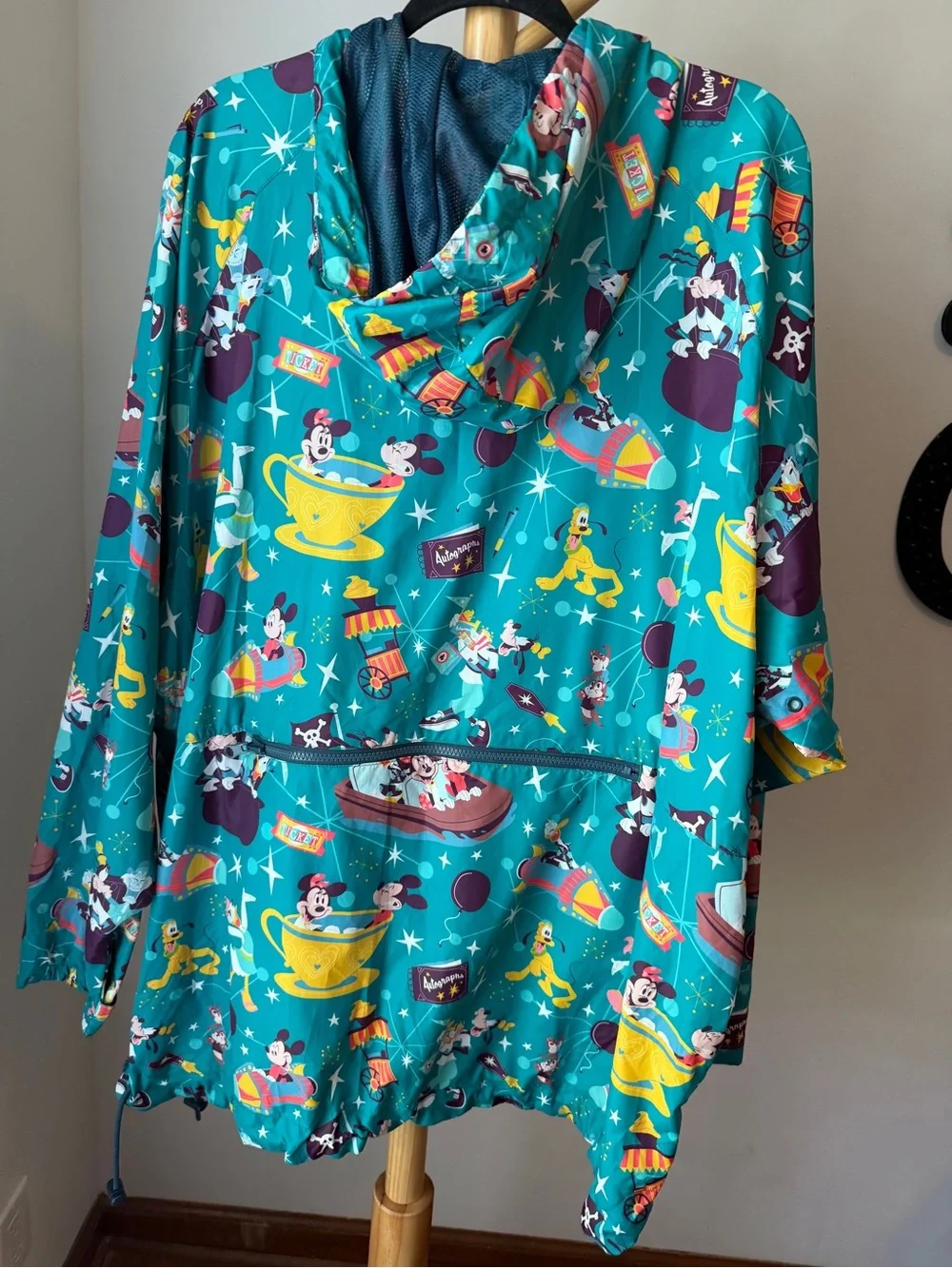 Disney Play in the Park Rain Coat Adult Size XXL Packable Windbreaker Unisex - Picture 3 of 8
